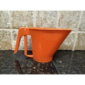 Vintage Flour Sifter 1970s Orange Rubbermaid Plastic Retro Kitchen Accessory